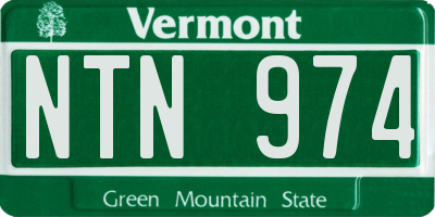 VT license plate NTN974
