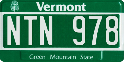 VT license plate NTN978