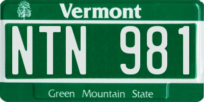 VT license plate NTN981