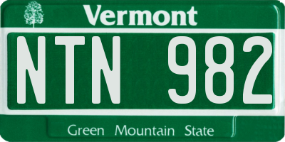 VT license plate NTN982