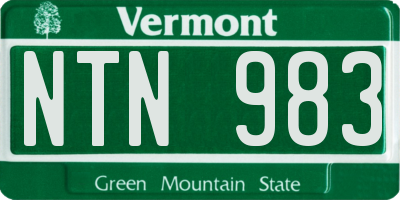 VT license plate NTN983