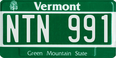 VT license plate NTN991