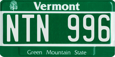 VT license plate NTN996
