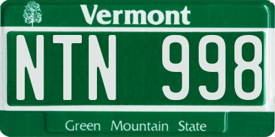 VT license plate NTN998