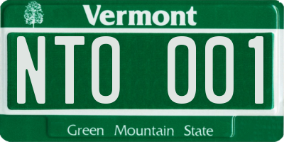 VT license plate NTO001