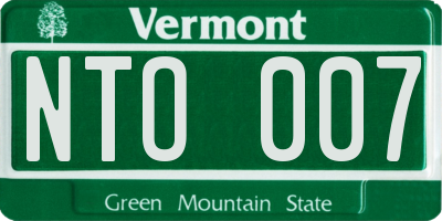 VT license plate NTO007