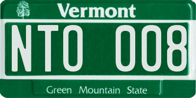 VT license plate NTO008