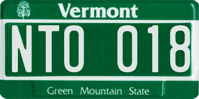 VT license plate NTO018