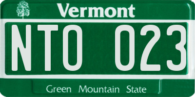 VT license plate NTO023