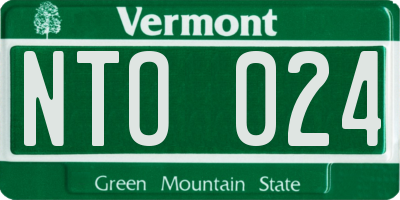 VT license plate NTO024