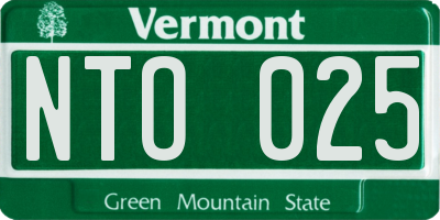 VT license plate NTO025