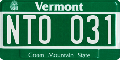 VT license plate NTO031