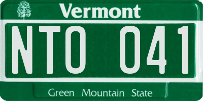 VT license plate NTO041