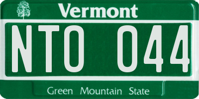 VT license plate NTO044