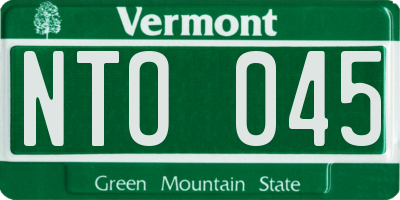 VT license plate NTO045