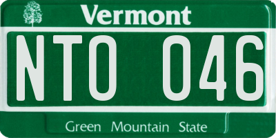 VT license plate NTO046