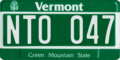 VT license plate NTO047