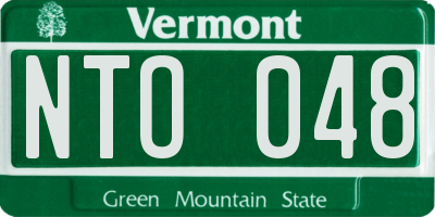 VT license plate NTO048