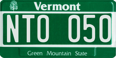 VT license plate NTO050