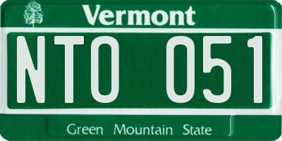 VT license plate NTO051