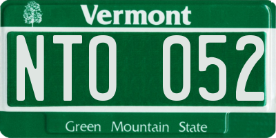 VT license plate NTO052