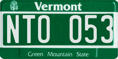 VT license plate NTO053