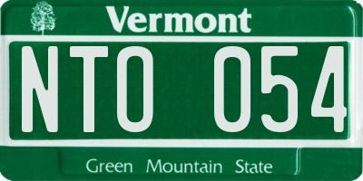 VT license plate NTO054