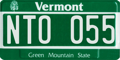 VT license plate NTO055