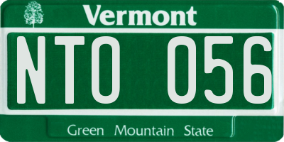 VT license plate NTO056