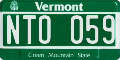VT license plate NTO059