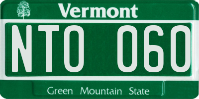 VT license plate NTO060