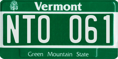 VT license plate NTO061