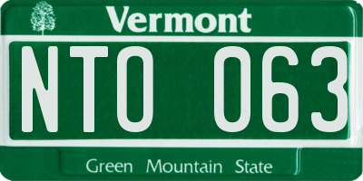 VT license plate NTO063