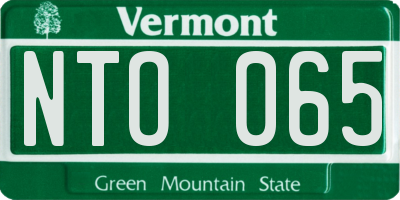 VT license plate NTO065