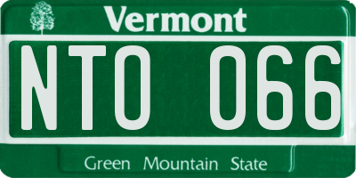 VT license plate NTO066