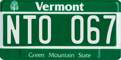 VT license plate NTO067
