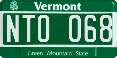 VT license plate NTO068