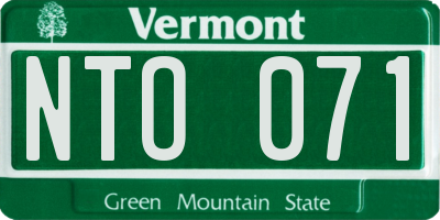 VT license plate NTO071
