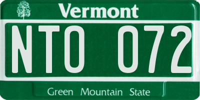 VT license plate NTO072