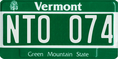 VT license plate NTO074