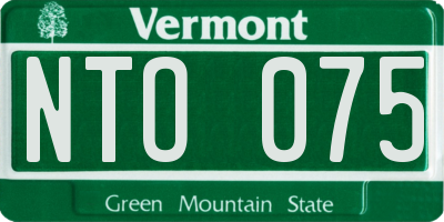 VT license plate NTO075