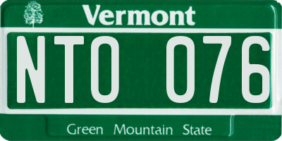 VT license plate NTO076