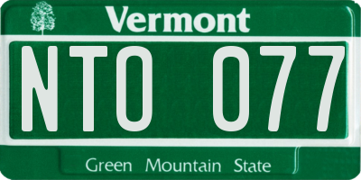 VT license plate NTO077