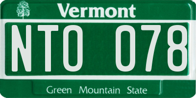 VT license plate NTO078