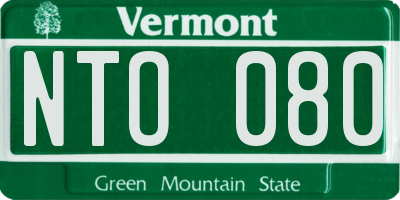 VT license plate NTO080