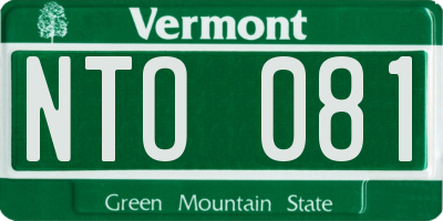 VT license plate NTO081