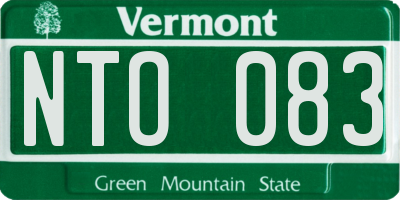 VT license plate NTO083