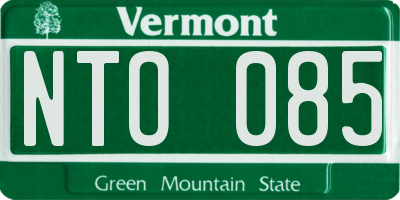 VT license plate NTO085