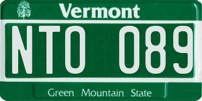 VT license plate NTO089
