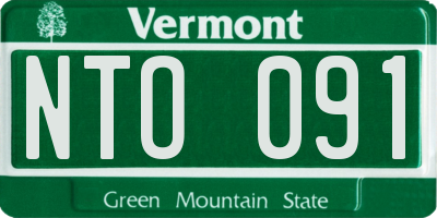 VT license plate NTO091